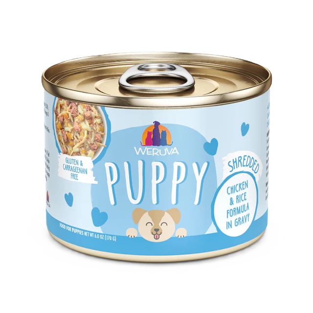 Weruva Puppy Chicken & Rice Formula in Gravy, Wet Dog Food, 6-oz Can, Case Of 8