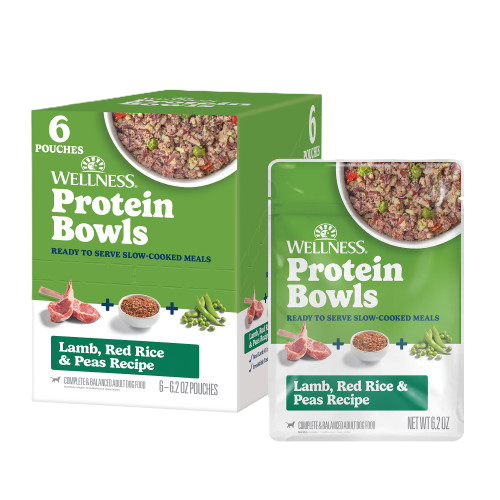 Wellness® Protein Bowls Lamb, Red Rice & Peas Recipe Wet Dog Food, 6.2-oz Pouch, Case of 6