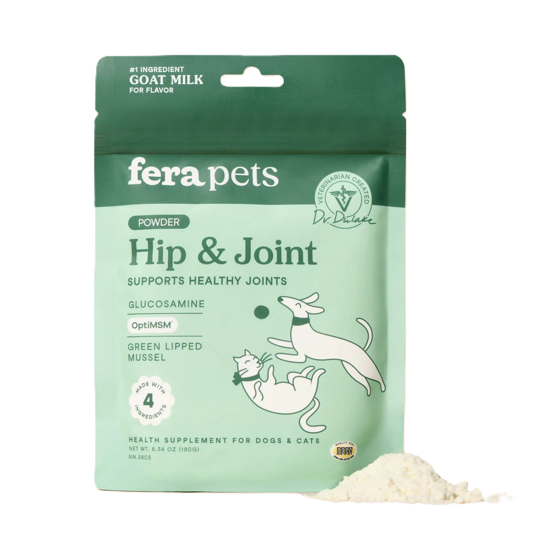 Fera Pets Hip + Joint Goat Milk Topper For Dogs and Cats, Pet Supplement, 6.34-oz