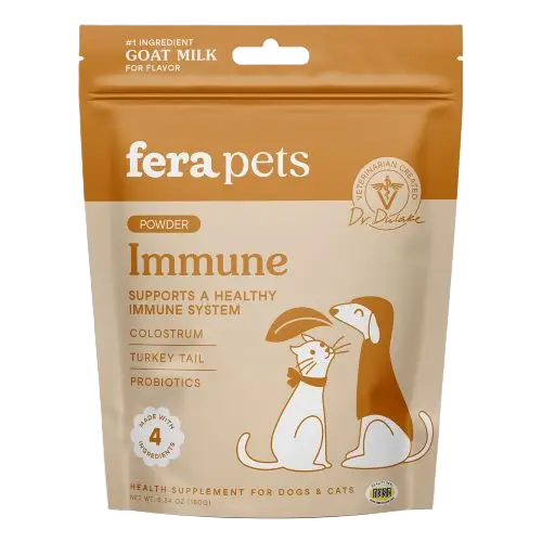 Fera Pets Immune Goat Milk Topper For Dogs and Cats, Pet Supplement, 6.34-oz