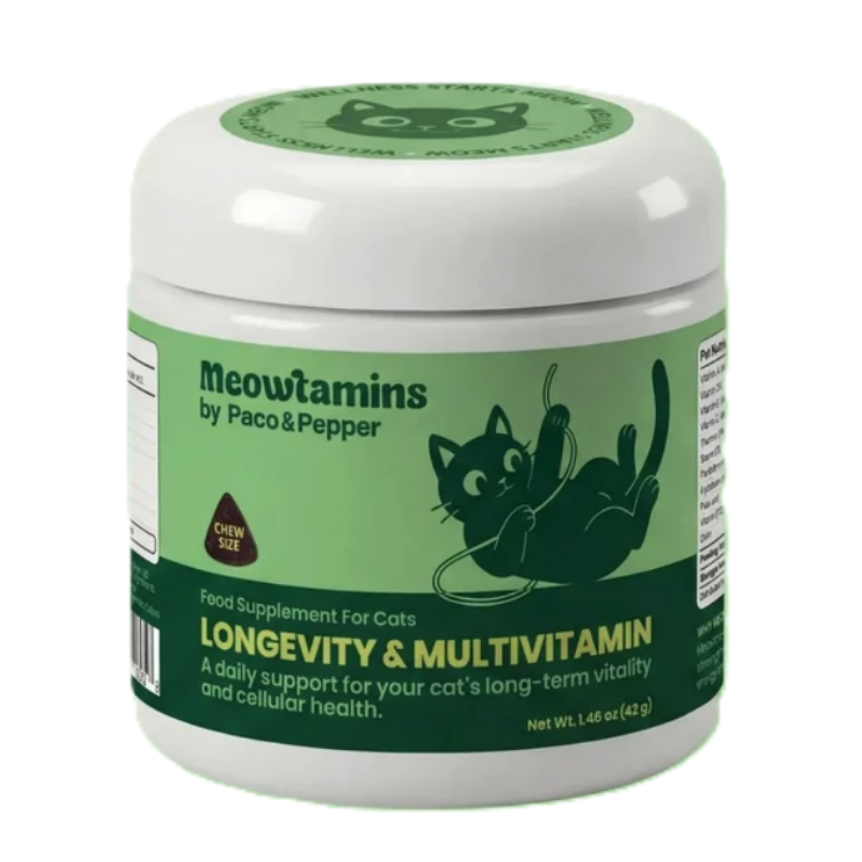 Paco & Pepper Meowtamins Longevity Formula, 60-count