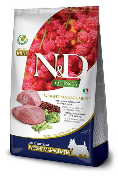 Farmina N&D Quinoa Weight Management Lamb Mini 5.5-lb, Dry Dog Food