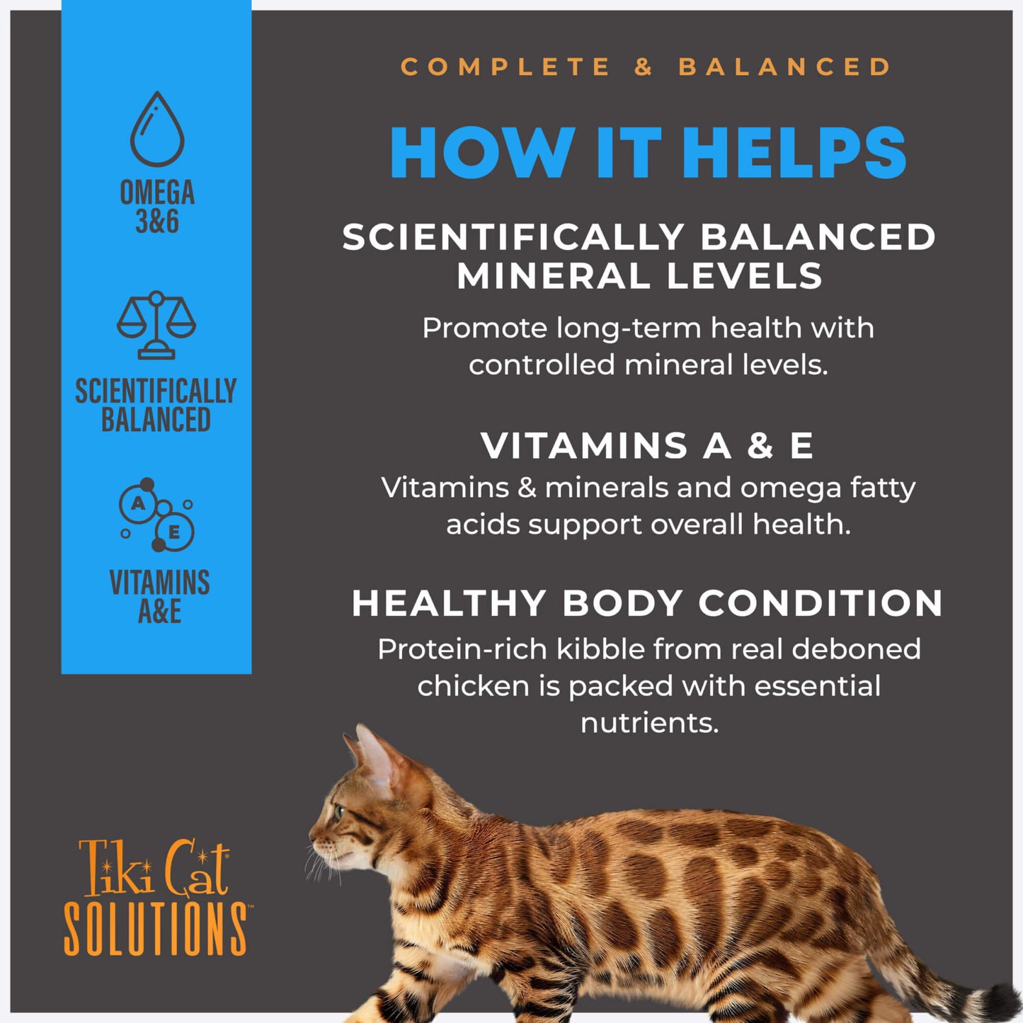 Tiki Cat® Solutions™ Mineral Balance Baked Kibble: Chicken Recipe 2.8-lb, Dry Cat Food