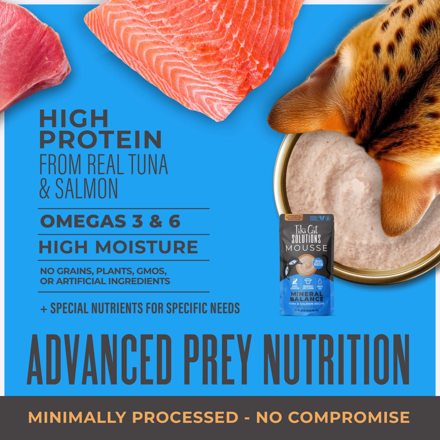 Tiki Cat® Solutions™ Mineral Balance Mousse: Tuna & Salmon Recipe, 2.4-oz Case Of 12