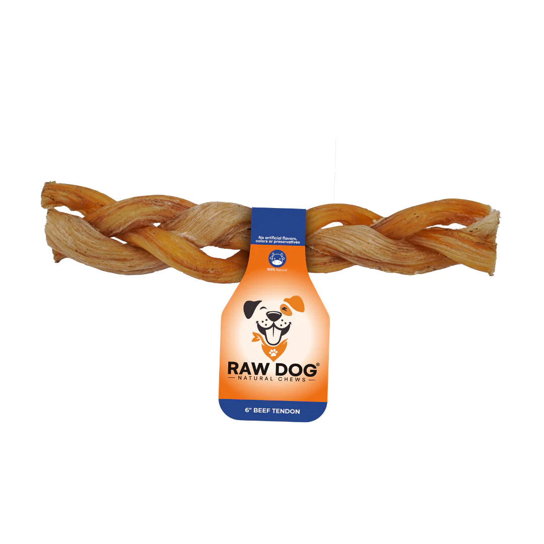 Raw Dog Braided Beef Tendon, Dog Chew