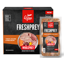 Orijen FreshPrey Turkey, Salmon & Pork Recipe, Frozen Dog Food