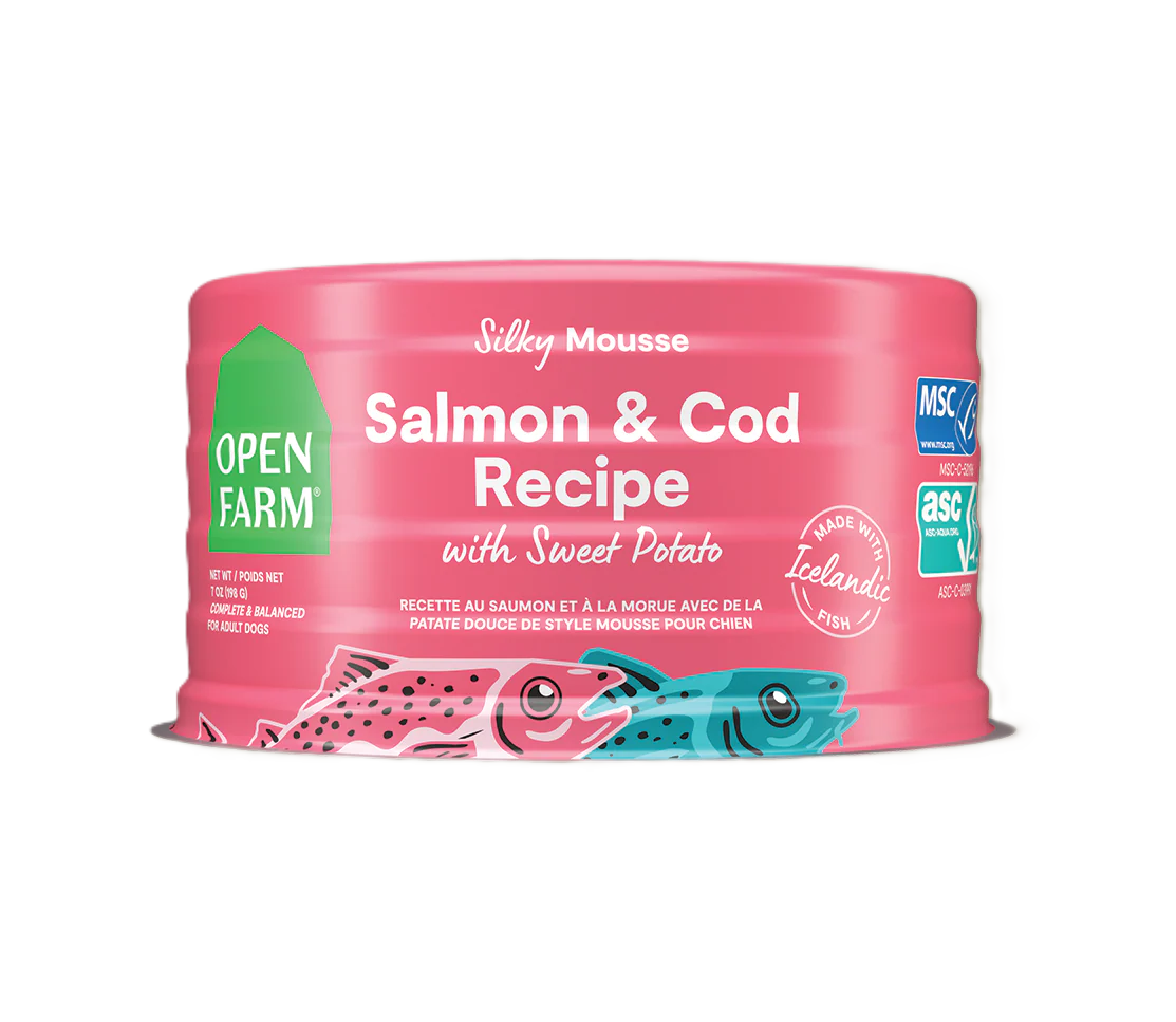 Open Farm Grain Free Salmon & Cod Recipe, Wet Dog Food, 7-oz, Case Of 24