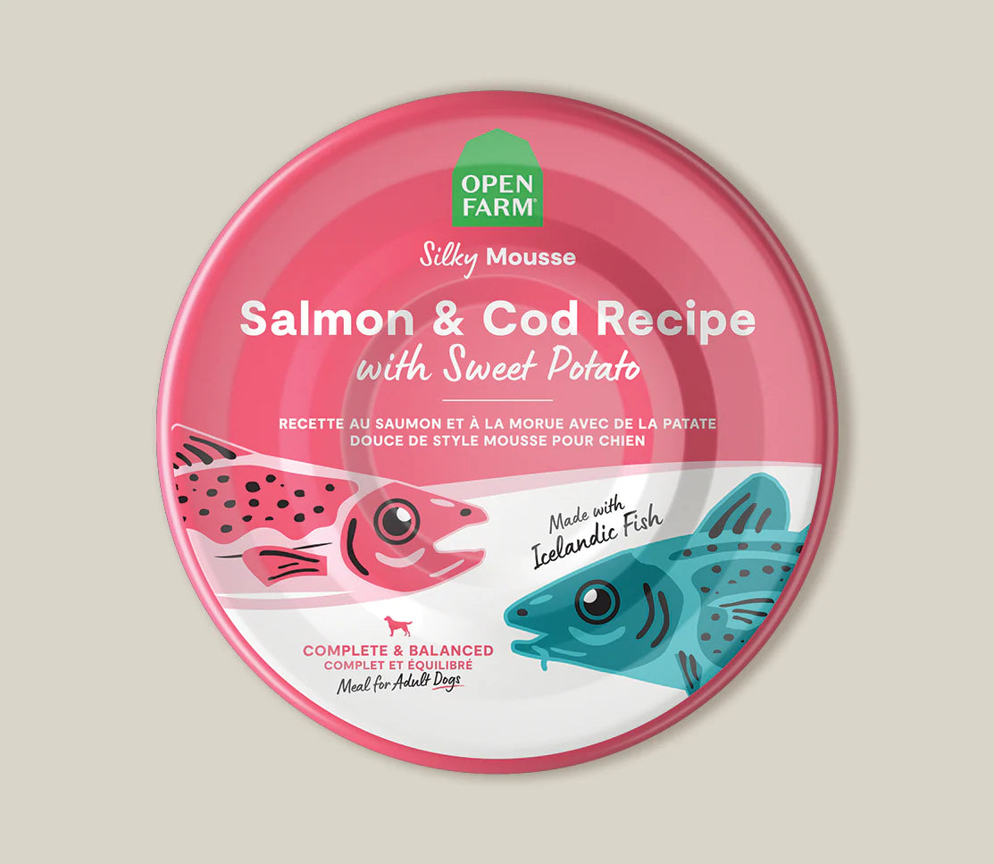 Open Farm Grain Free Salmon & Cod Recipe, Wet Dog Food, 7-oz, Case Of 24