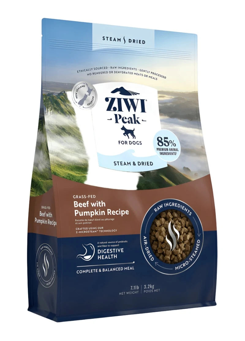 ZiwiPeak Beef With Pumpkin, Steam-Dried Dog Food, 1.8-lb Bag