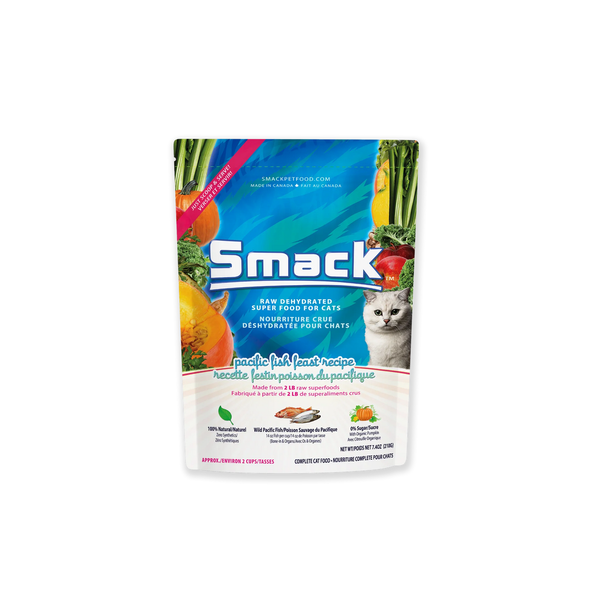 Smack Pacific Fish Feast, Dehydrated Cat Food, 7.4-oz Pouch