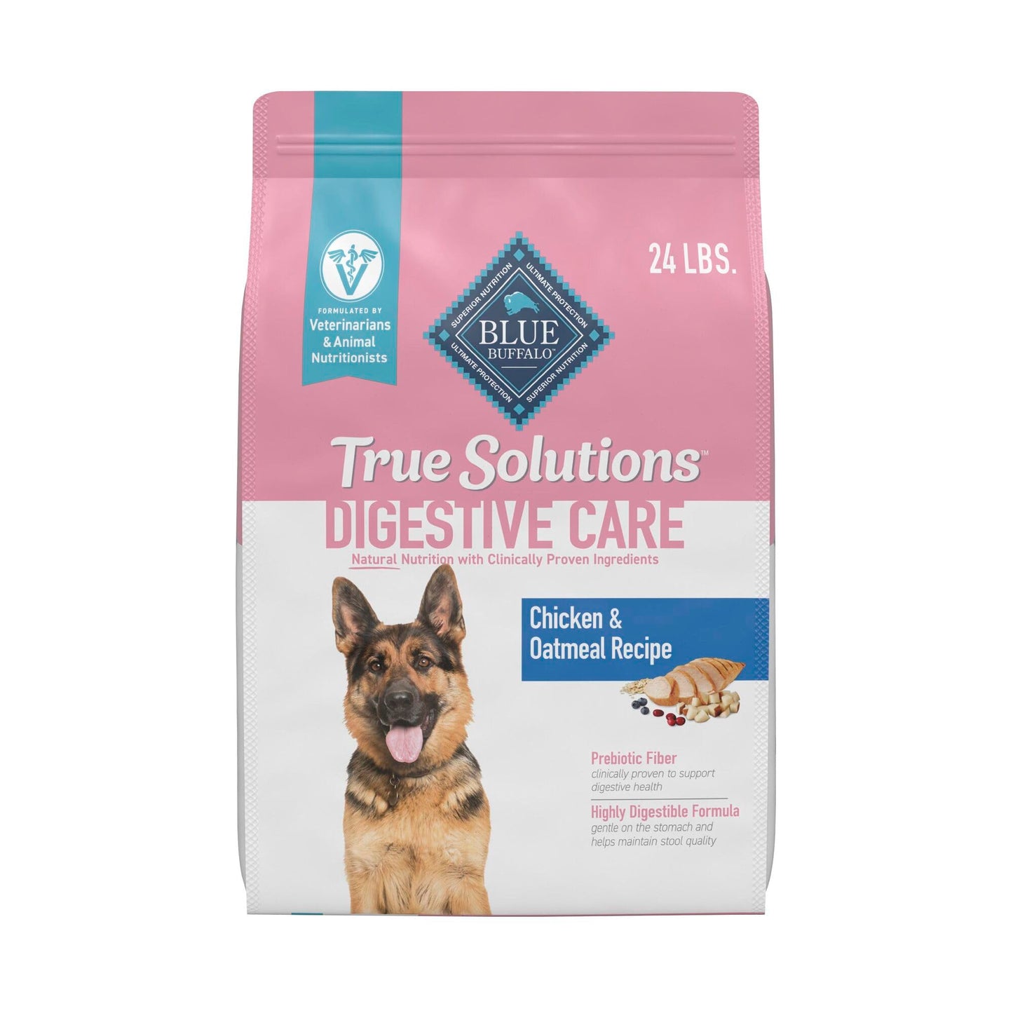Blue Buffalo True Solutions Natural Digestive Care Adult Dry Dog Food, Chicken, 24-lb Bag