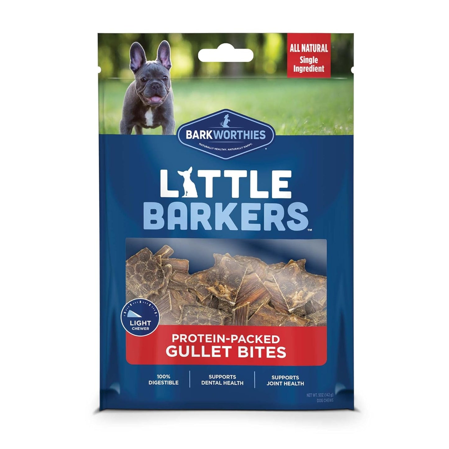 Barkworthies Little Barkers Gullet Bites, Dog Chews, 5-oz Bag