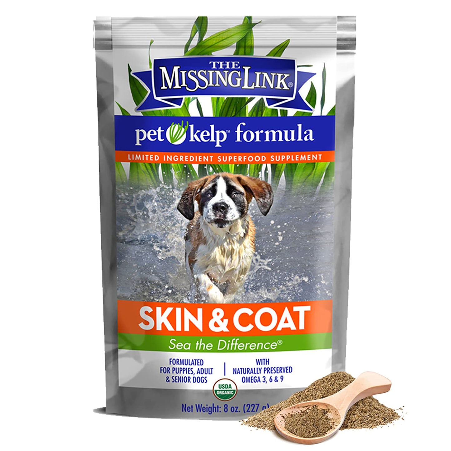 The Missing Link Pet Kelp® Skin & Coat Blend  8-oz, Dog Supplement