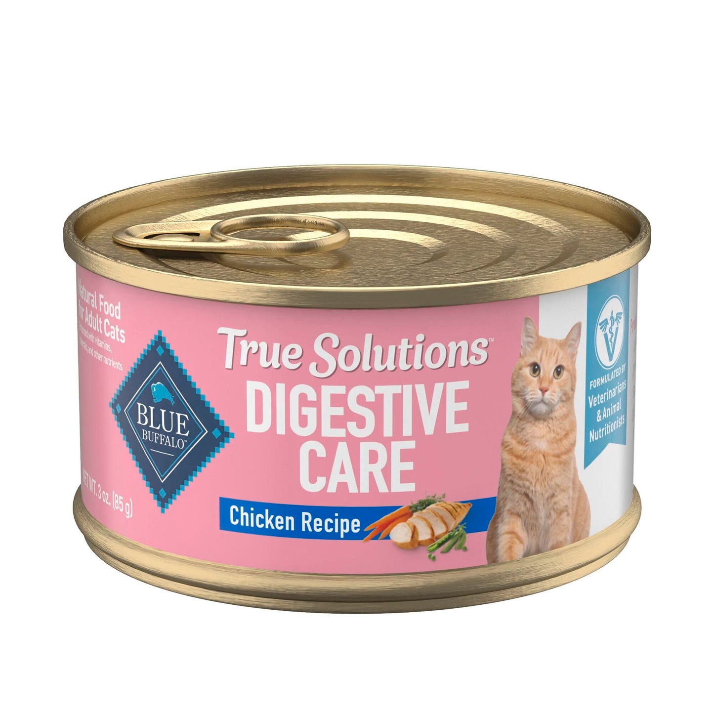 Blue Buffalo True Solutions Natural Digestive Care Adult Wet Cat Food, Chicken, 3-oz Case of 24