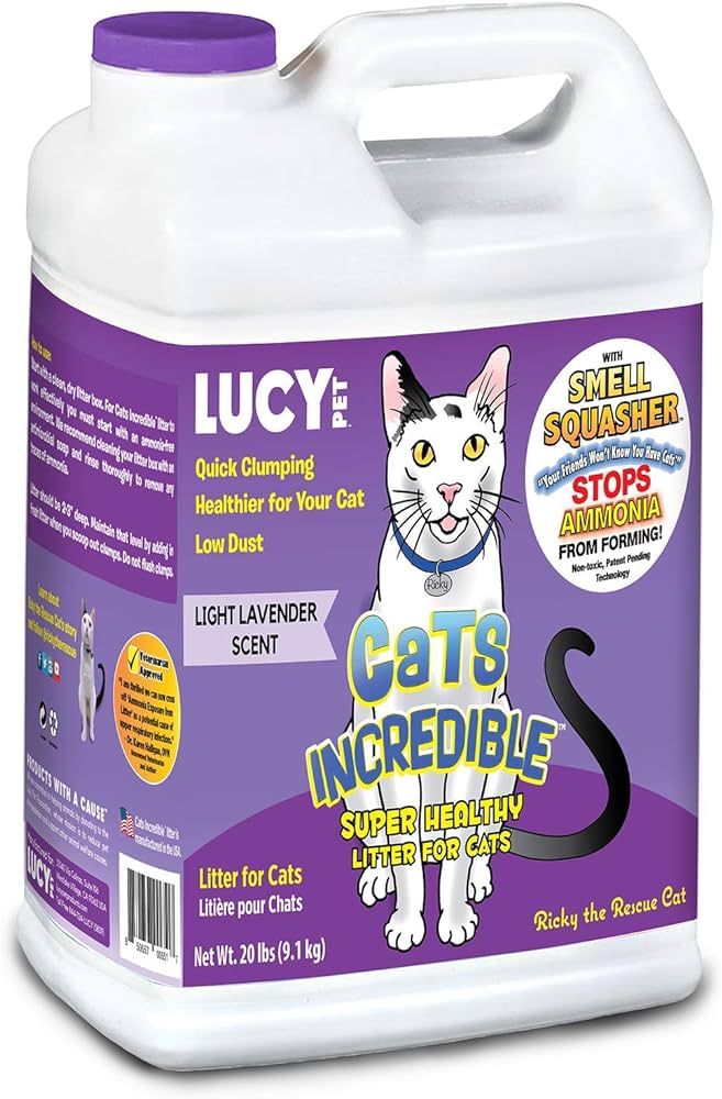 Lucy Pet Cats Incredible Lavender Scent 20-lb Jug, Clumping Cat Litter