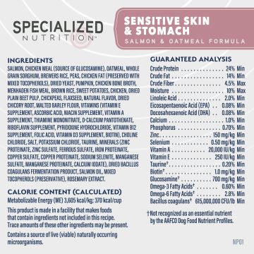 Natural Balance Sensitive Skin & Stomach Salmon & Oatmeal Dry Dog Food, 3.5-lb Bag