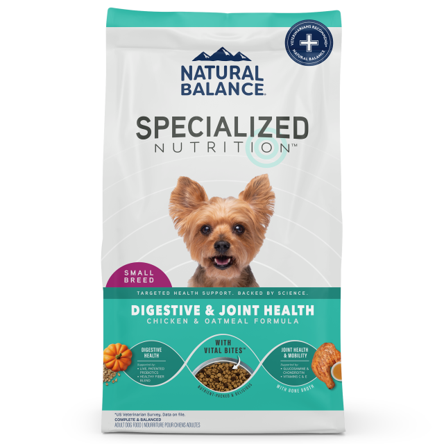 Natural Balance Small Breed Digestive & Joint Health Chicken & Oatmeal Dry Dog Food, 3.5-lb Bag
