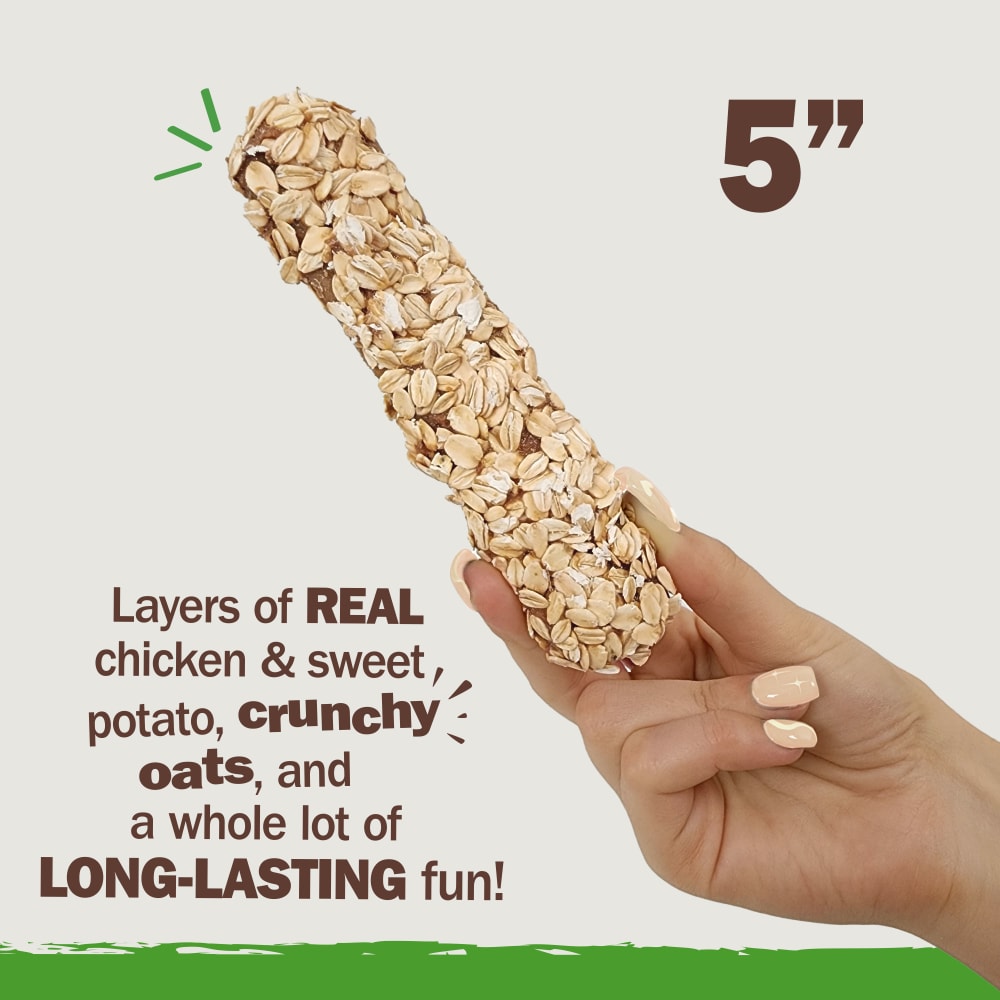Cadet Chewalicious Layered'n Dipped Rawhide-Free Natural Crunchy Dog Chews, Oats Recipe
