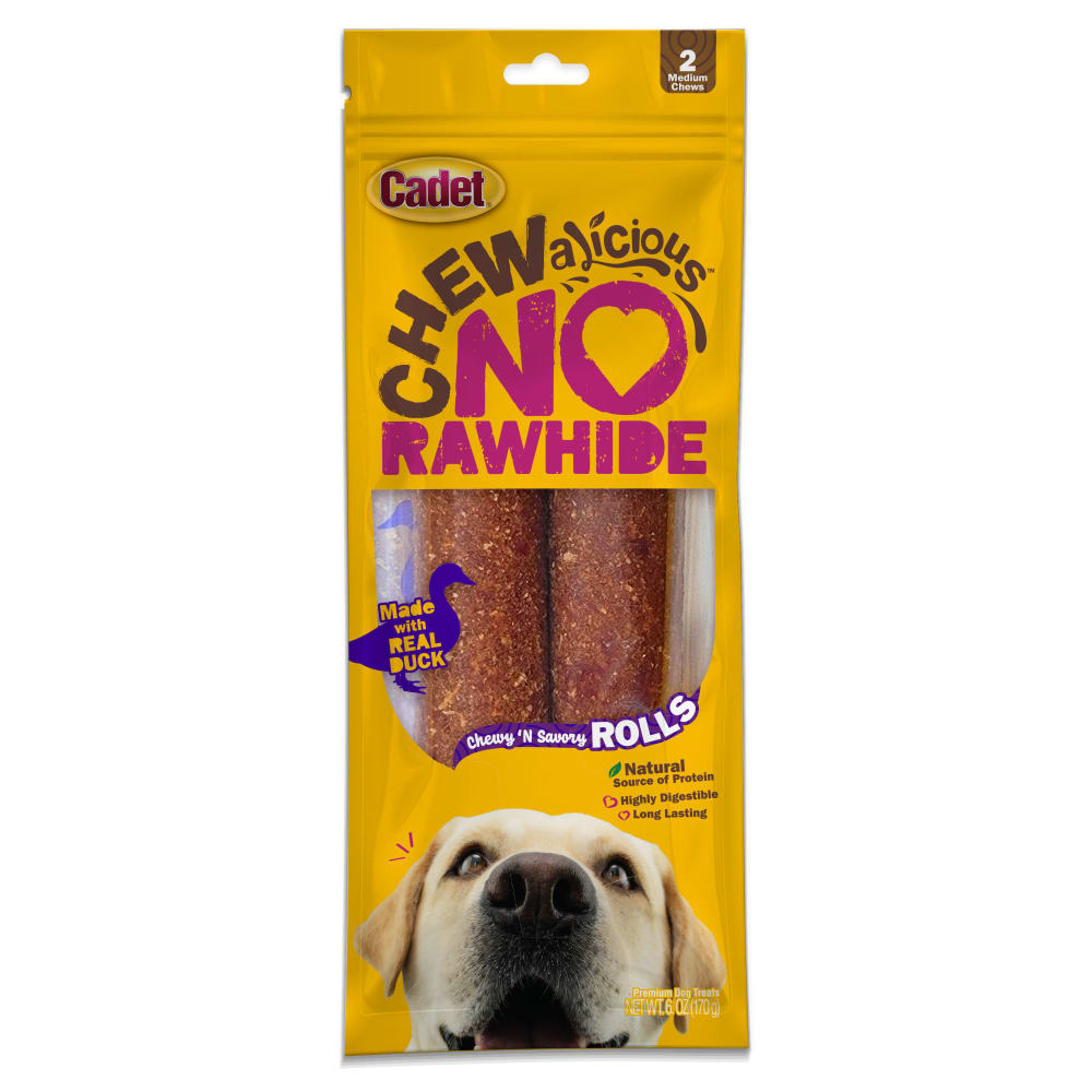 Cadet Chewalicious Rawhide-Free Chewy'n Savory Rolls Duck Recipe, Dog Chews