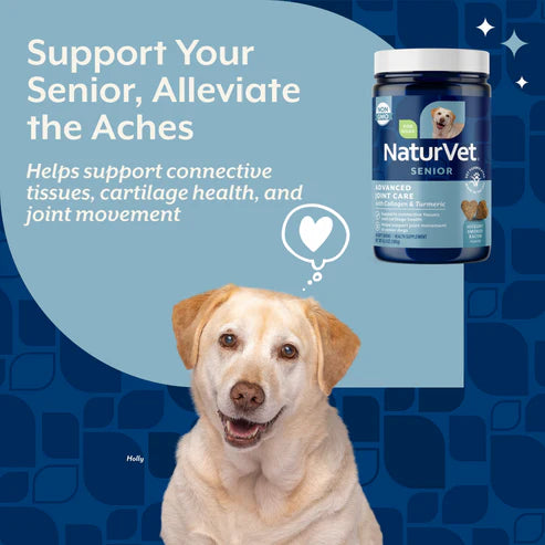 NaturVet Advanced Joint Care Senior Soft Chews 60-Count, Dog Supplement