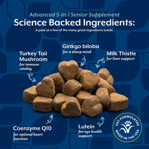 NaturVet Advanced 5-In-1 Support Soft Chews 60-Count, Dog Supplement