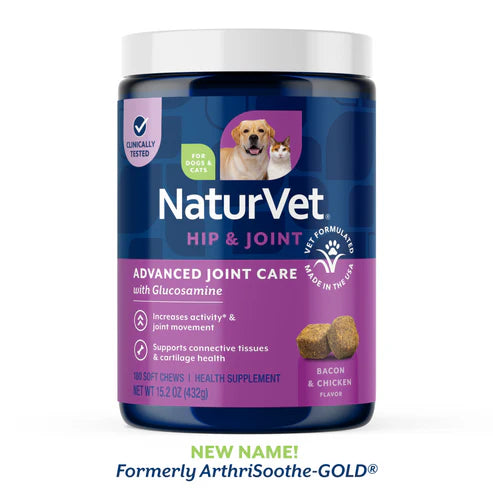 NaturVet Advanced Joint Care Soft Chews for Dogs and Cats (formerly ArthriSoothe-GOLD®)