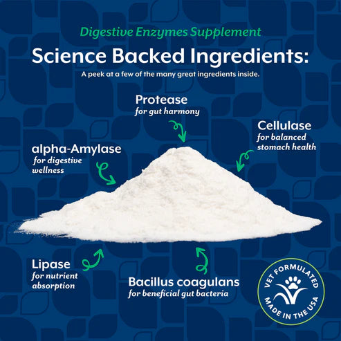 NaturVet Digestive Enzymes Powder for Dogs and Cats