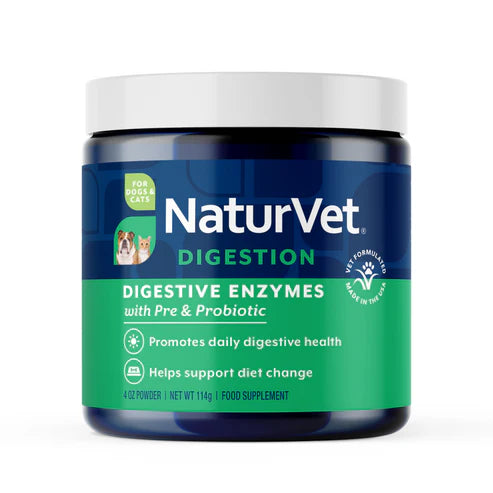 NaturVet Digestive Enzymes Powder for Dogs and Cats