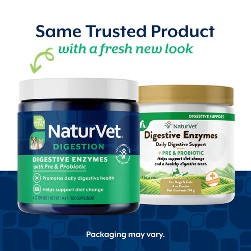 NaturVet Digestive Enzymes Powder for Dogs and Cats