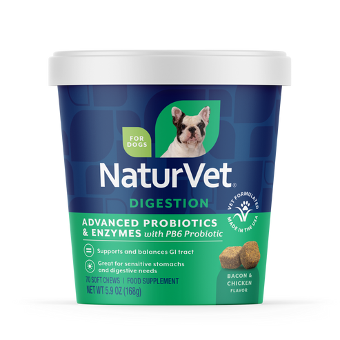 NaturVet Advanced Probiotics & Enzymes Soft Chews, Dog Supplement