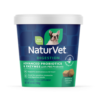NaturVet Advanced Probiotics & Enzymes Soft Chews, Dog Supplement