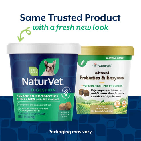 NaturVet Advanced Probiotics & Enzymes Soft Chews, Dog Supplement