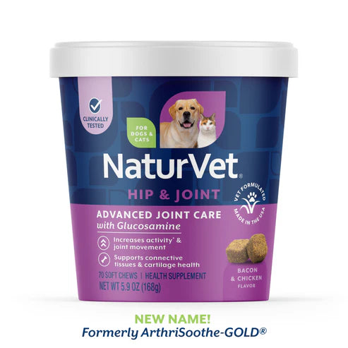 NaturVet Advanced Joint Care Soft Chews for Dogs and Cats (formerly ArthriSoothe-GOLD®)