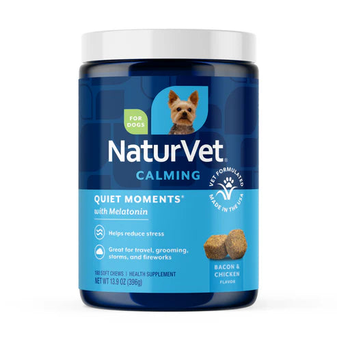 NaturVet Quiet Moments® Dog Calming Aid Soft Chews, Dog Supplement
