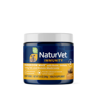 Naturvet Mushroom Max Soft Chew For Dogs And Cats, 60-Count