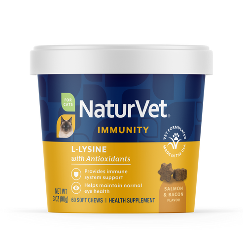 NaturVet L-Lysine Immune Support 60-Count, Cat Supplement