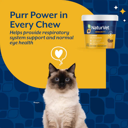 NaturVet L-Lysine Immune Support 60-Count, Cat Supplement