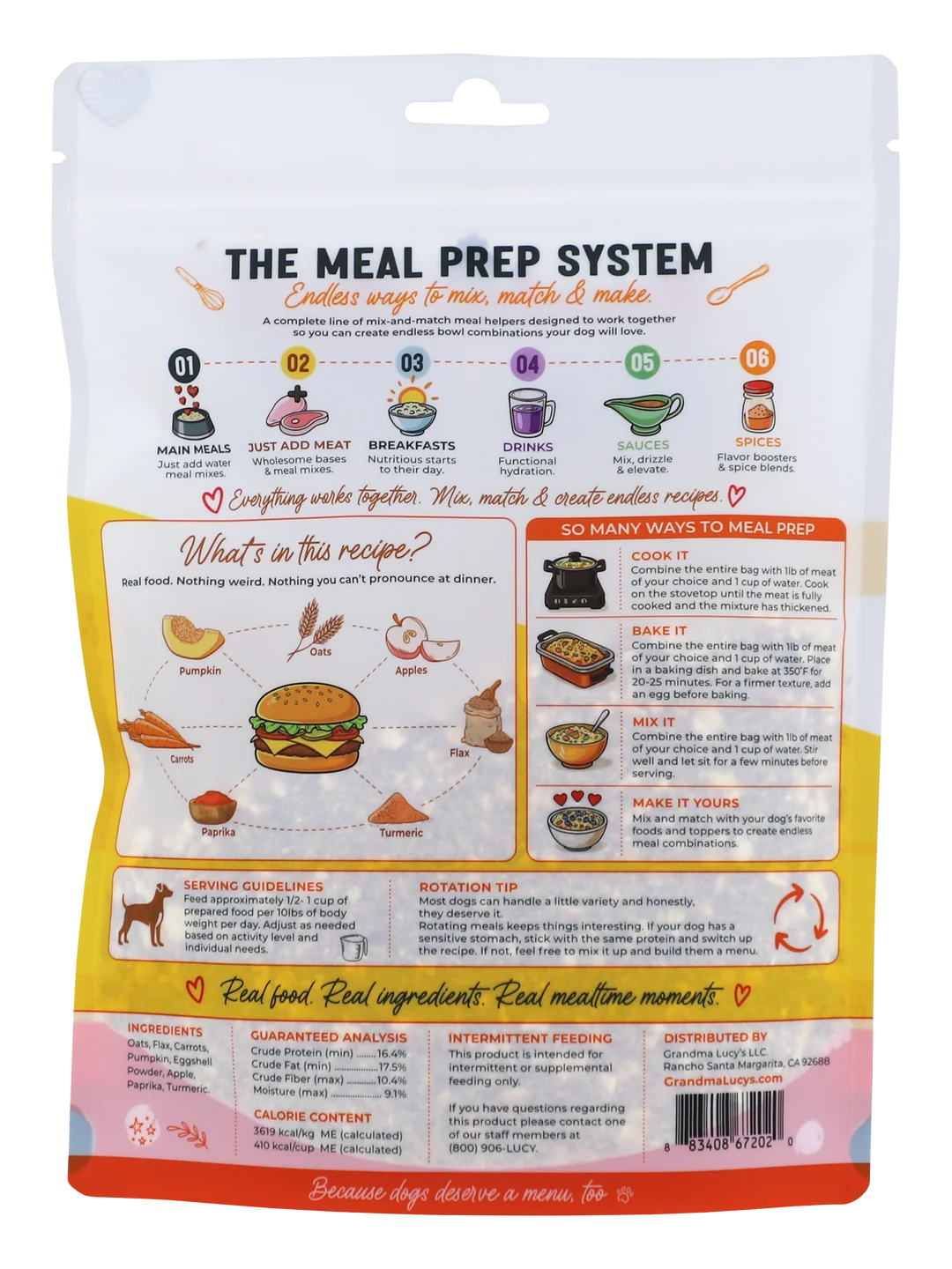 Grandma Lucy's Meal Prep Pawburger Helper, Freeze-Dried Dog Food, 8-oz Bag