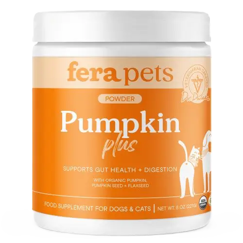 Fera Pets Pumpkin Plus Fiber Support For Dogs and Cats, Pet Supplement, 8-oz