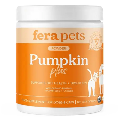 Fera Pets Pumpkin Plus Fiber Support For Dogs and Cats, Pet Supplement, 8-oz