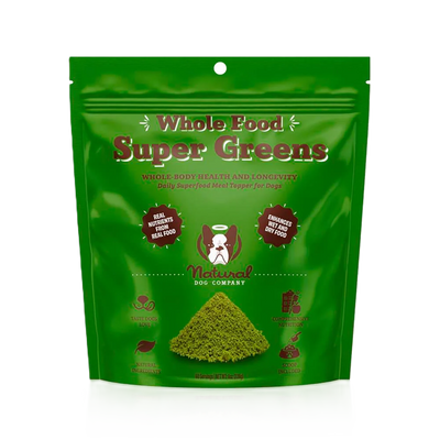 Natural Dog Company Whole Food Super Greens, Dog Food Supplement, 8-oz Pouch