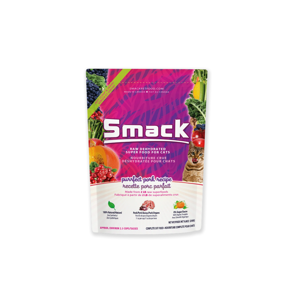 Smack Purrfect Pork, Dehydrated Cat Food, 8.8-oz Pouch