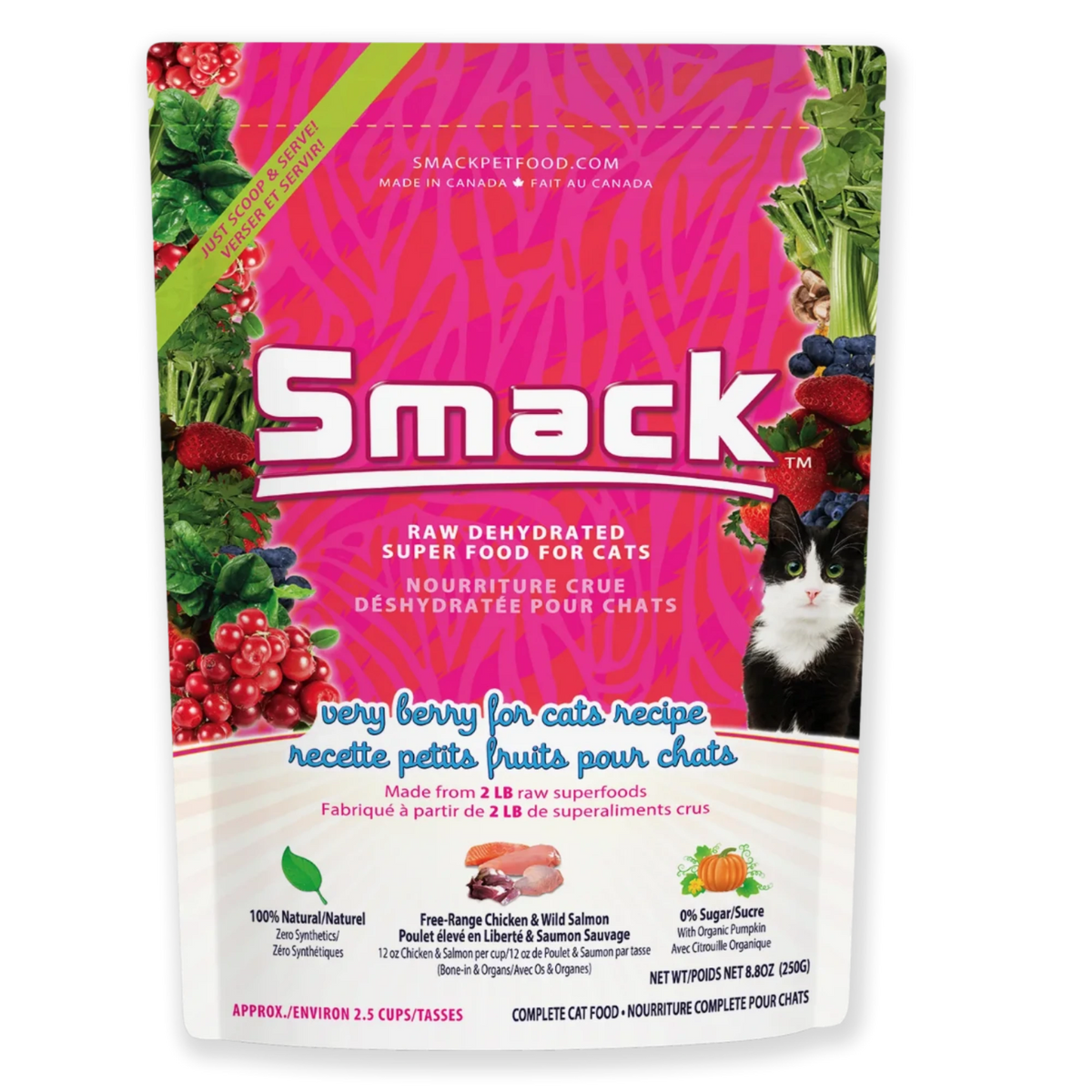 Smack Very Berry For Cats, Dehydrated Cat Food, 8.8-oz Pouch