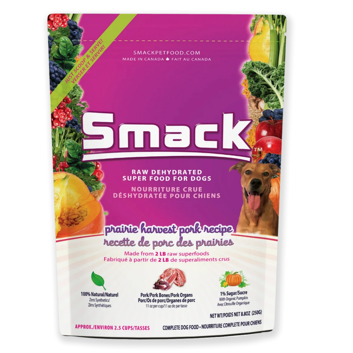 Smack Prairie Harvest Pork, Dehydrated Dog Food