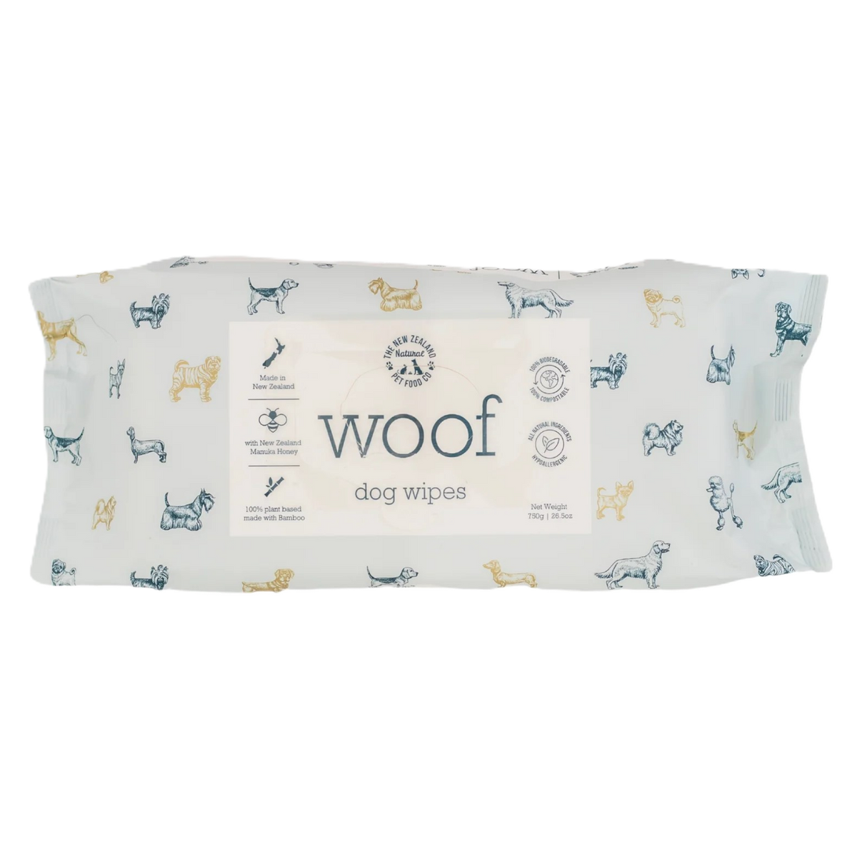 The New Zealand Natural Pet Food Co Manuka Dog Wipes, 80-count
