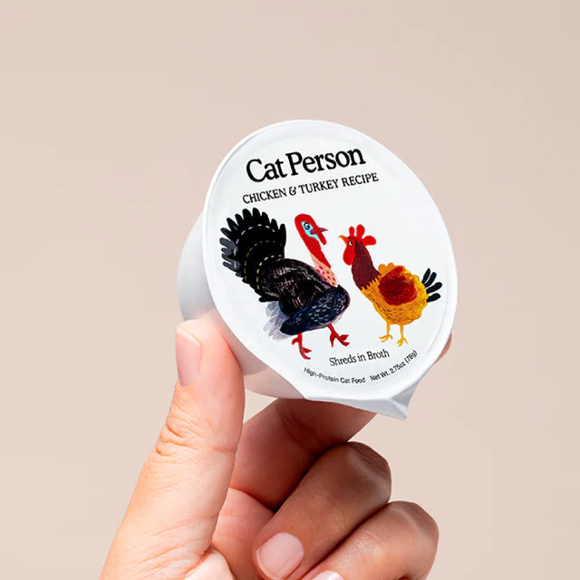 Cat Person Chicken & Turkey Shreds in Broth, Wet Cat Food