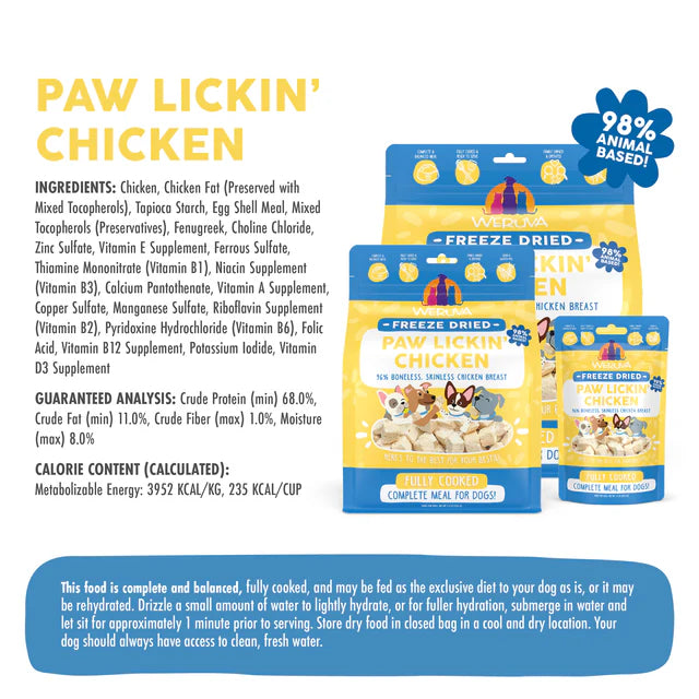 Weruva Paw Lickin Chicken Freeze-Dried Dog Food