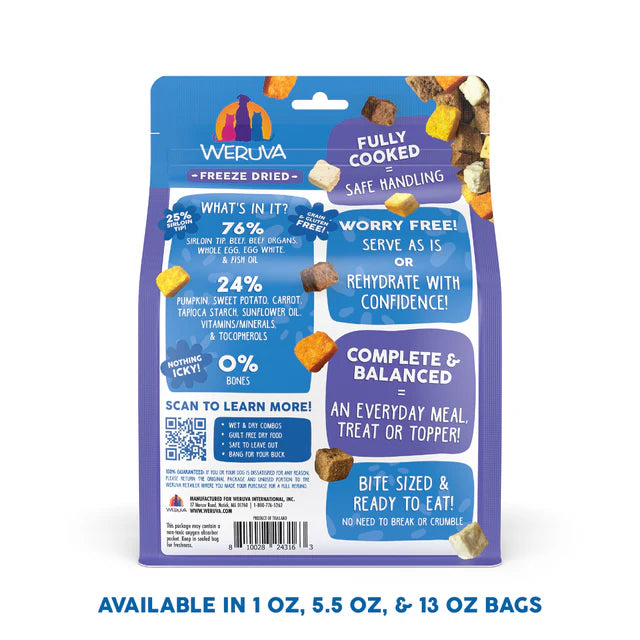 WeruvaSteak Frites Freeze-Dried Dog Food