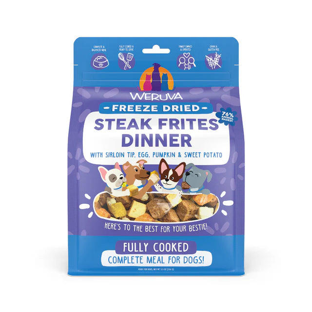 WeruvaSteak Frites Freeze-Dried Dog Food
