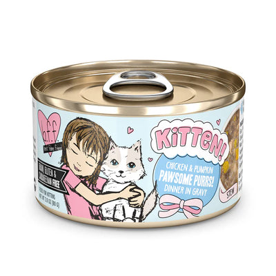 Weruva BFF Kitten Chicken & Pumpkin Pawsome Purrs! Chicken & Pumpkin Dinner in Gravy, Wet Cat Food, 2.8-oz Case of 12